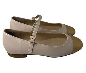 Tahari Womens Blush Rose Gold Faux Leather Loft Mary Jane Ballet Flats Sz 7